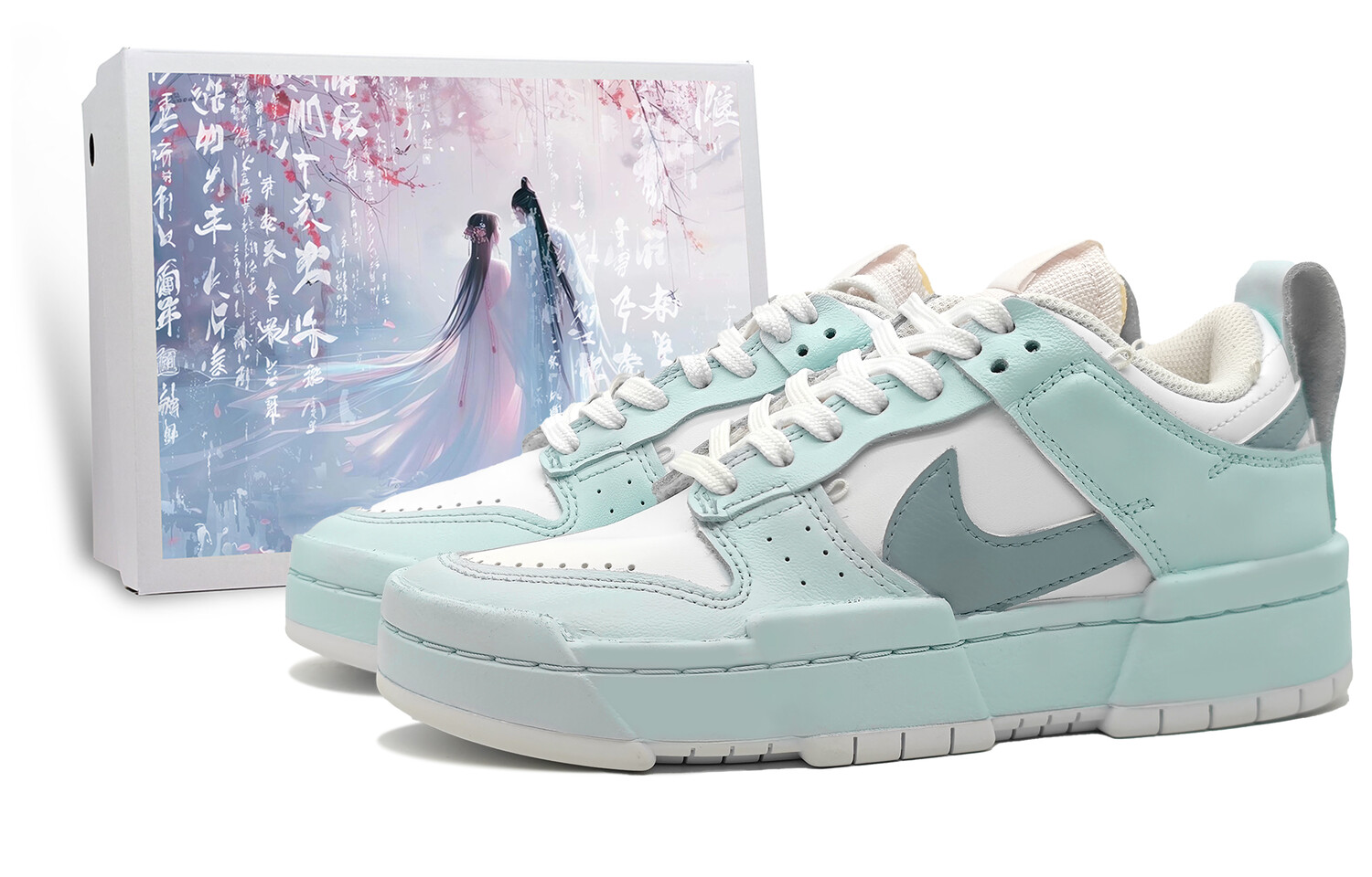 Кроссовки Nike Dunk Disrupt Skateboarding Shoes Women's Low-top Light Green, светло-зеленый