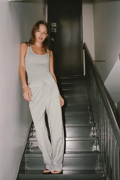 Брюки с металлической нитью и лознаном ZARA, серебряный