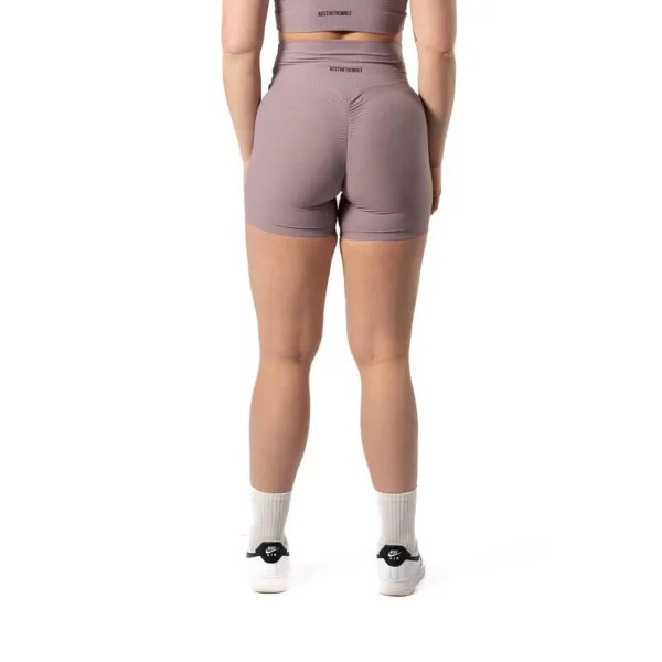 Бесшовные шорты в рубчик v2 Scrunch Fitness Сливовый Красный AESTHETIC WOLF, цвет purpura