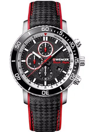 Швейцарские наручные  мужские часы Wenger 01.1843.105. Коллекция Roadster Black Night Chrono