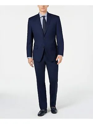 MARC NEW YORK Мужской темно-синий однобортный костюм с рисунком 38R