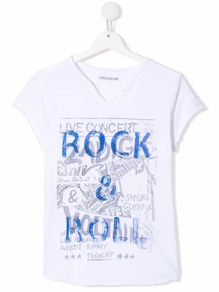 Zadig & Voltaire Kids футболка с графичным принтом