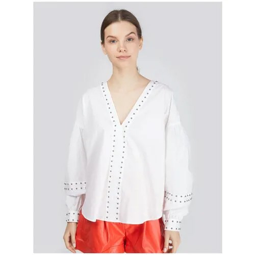 Блуза с V-образным вырезом и декором из бусин TWINSET RU 52 / EU 46 / XXL
