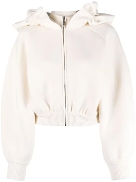 Jacquemus La Maille Crinoline ruffled hoodie, нейтральный цвет