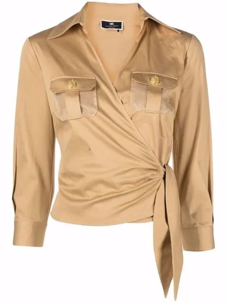 Elisabetta Franchi wrapped side-tie shirt