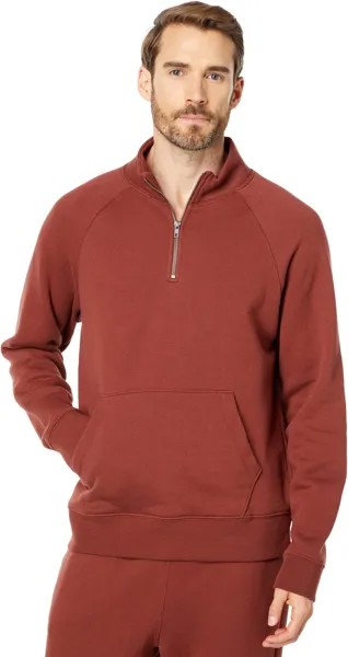 Толстовка Madewell Foundational Fleece 1/4 Zip, цвет Stained Mahogany