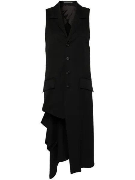 Асимметричный пиджак без рукавов Yohji Yamamoto, черный