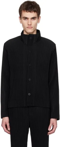 Черная куртка со складками в строгом стиле 1 HOMME PLISSe ISSEY MIYAKE