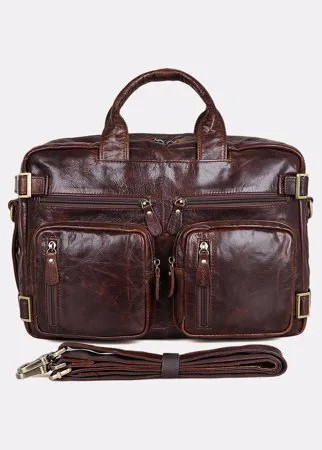 Мужские Винтаж 14-дюймовые кожаные портфели для ноутбуков для мужчин для деловых поездок Сумка с металлической застежкой