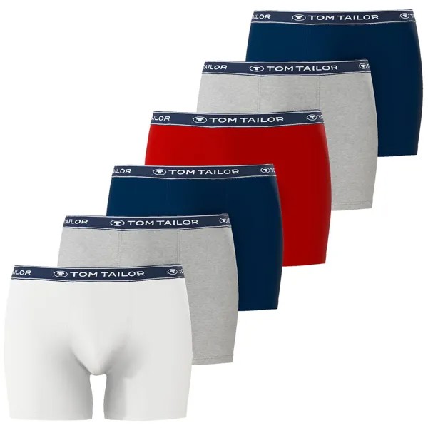 Боксеры Tom Tailor Boxershorts 6 шт, цвет Navy / Rot / Weiß