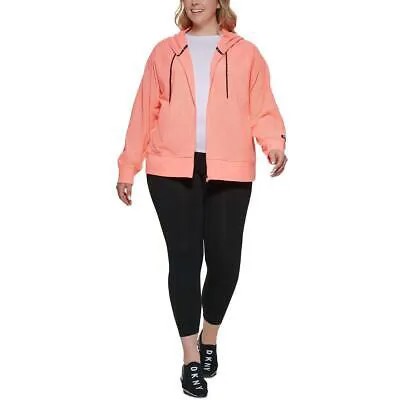 DKNY Sport Женская розовая толстовка с капюшоном для фитнеса, куртка плюс 1X BHFO 0407