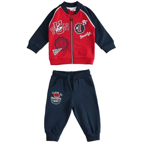 Комплект (толстовка, спортивные брюки) iDO, размер 5A, цвет красный