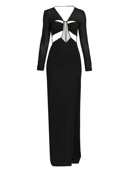 Платье макси с v-образным вырезом и вырезами Nensi Dojaka, черный
