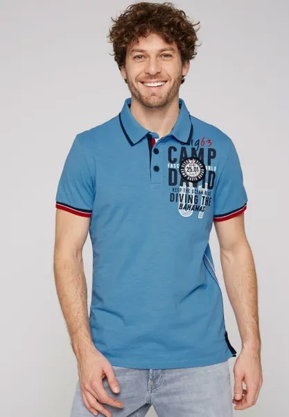 Рубашка поло POLOSHIRT MIT RÜCKEN-ARTWORK Camp David, цвет scuba blue