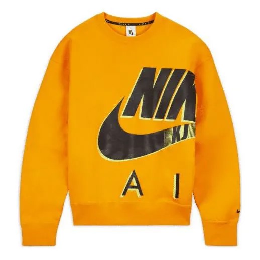 Толстовка Nike Air x Kim Jones Crossover Logo Printing Fleece Round Neck US Edition Couple Style Orange, оранжевый