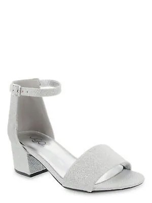 Женские серебряные блестящие босоножки Noelle с круглым носком на блочном каблуке SUGAR, размер 7,5 м