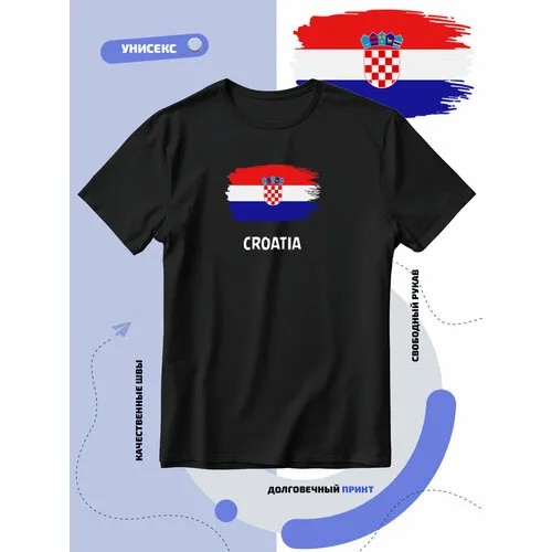 Футболка SMAIL-P с флагом Хорватии-Croatia, размер 4XL, черный