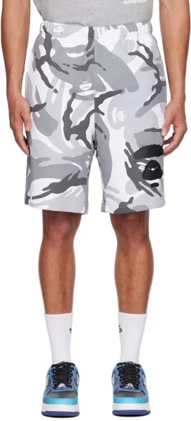 Серые шорты с камуфляжным принтом AAPE by A Bathing Ape