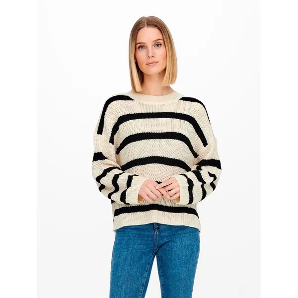 Свитер Jdy Justy Stripe O Neck, бежевый