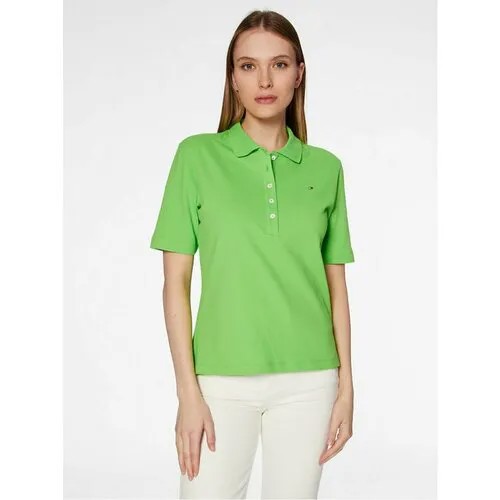 Поло TOMMY HILFIGER, размер XXS [INT], зеленый