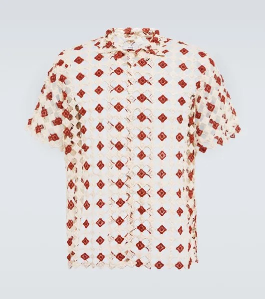 Рубашка для боулинга с бриллиантовым кружевом Bode, разноцветный