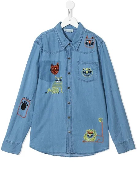 Stella McCartney Kids рубашка с вышивкой