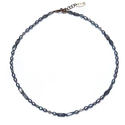 Колье Lanzerotti, Selena, с жемчугом и лабрадоритом, LZ-21.11-396 серый