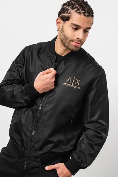 Бомбер с логотипом Armani Exchange, черный