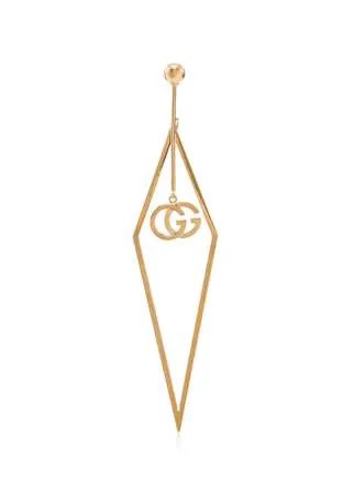 Gucci золотая серьга с подвеской-логотипом