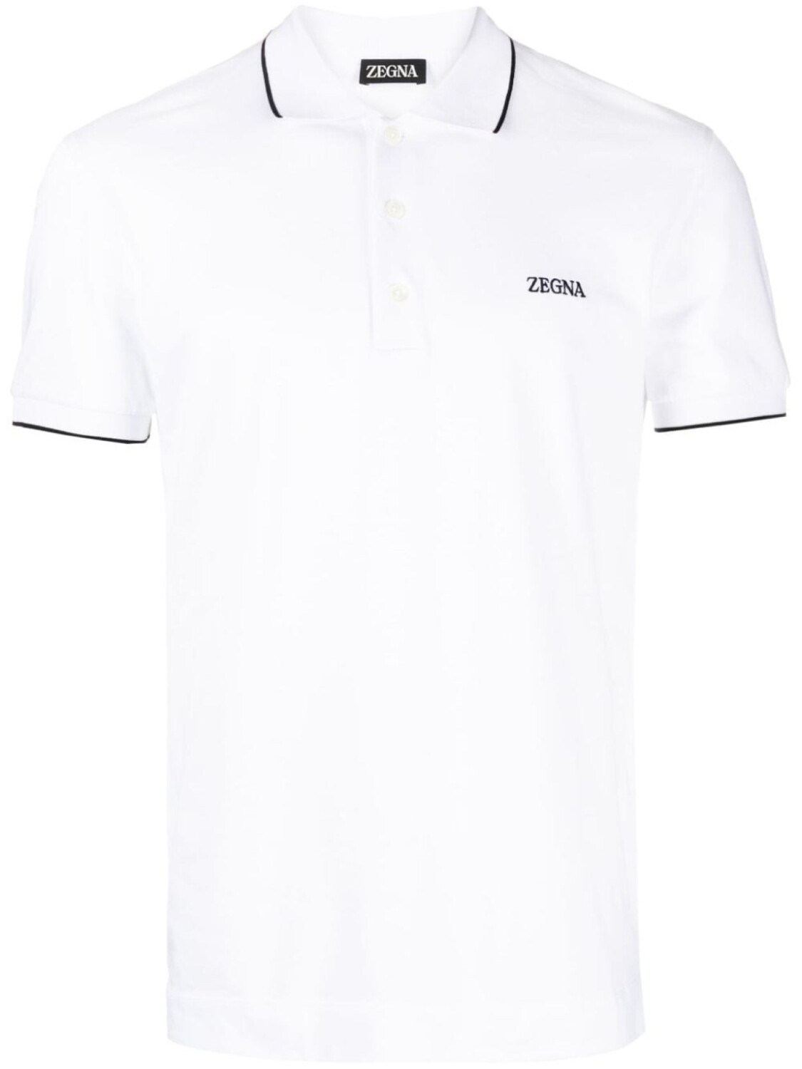 Рубашка поло с контрастной отделкой Zegna, белый