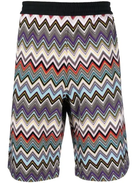 Missoni шорты-бермуды с узором зигзаг, черный
