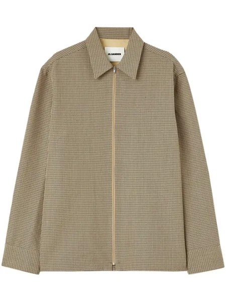 Jil Sander шерстяная рубашка на молнии, нейтральный цвет