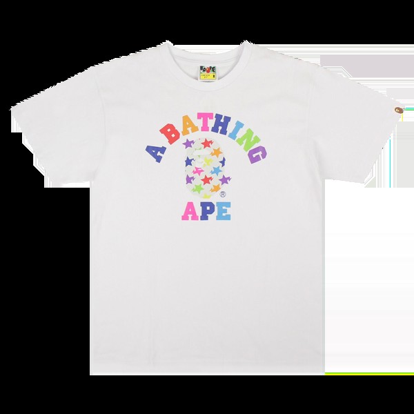 Футболка BAPE ABC Rainbow 'Multicolor/White', разноцветный
