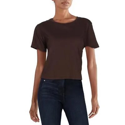 Женская коричневая укороченная футболка AMO Babe с круглым вырезом XS BHFO 0634