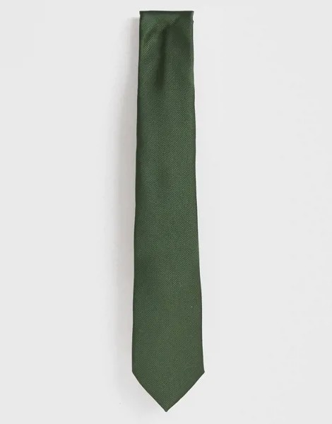 Галстук цвета хаки Burton Menswear-Зеленый
