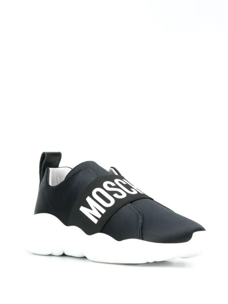 Moschino кроссовки с логотипом на ремешке, синий