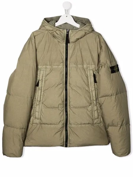 Stone Island Junior пуховик с капюшоном