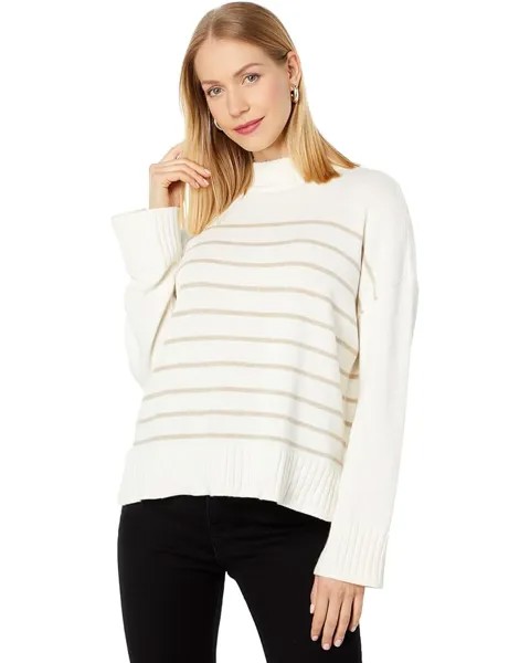Свитер Lilla P Easy Striped Mock Neck Sweater, цвет Starch Stripe