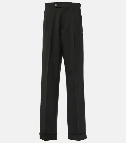 Ferito прямые брюки со складками из шерсти Sportmax, черный