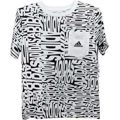 Adidas Adi Aop Футболка с круглым вырезом и короткими рукавами Молодежные мальчики Размер M Повседневные топы AA7
