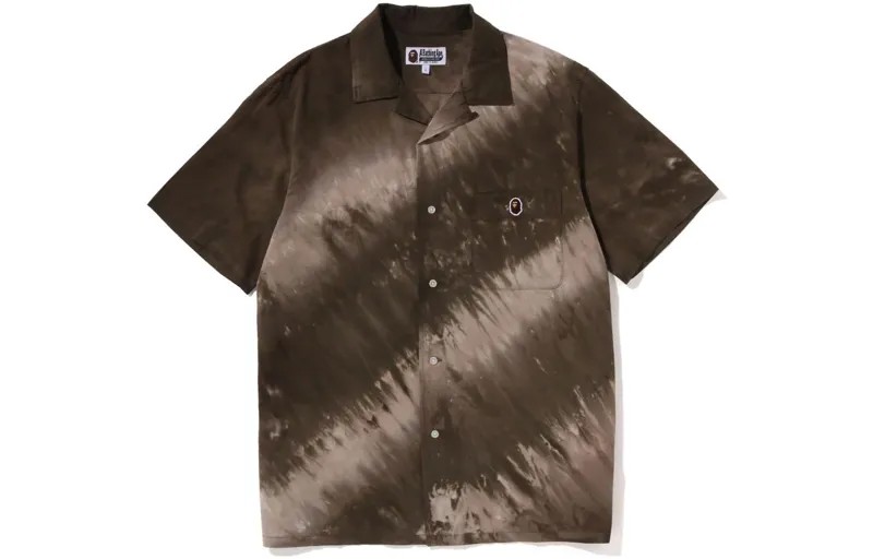 Рубашка BAPE Ape Head One Point Tie Dye A Bathing Ape, коричневый