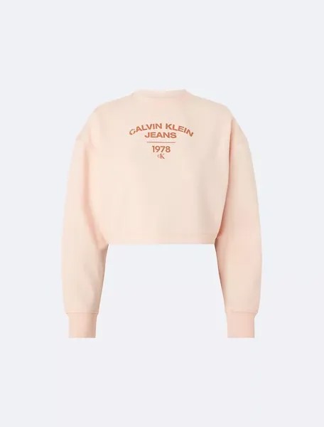 Толстовка Calvin Klein Varsity Logo Crewneck, светло-розовый