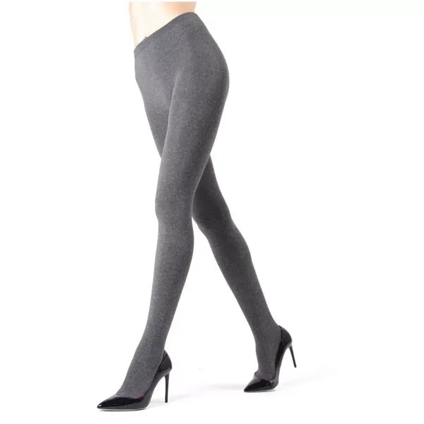 Женские колготки Memoi Heather Plush Linen Fleece Winter Opaque Tights Black SM