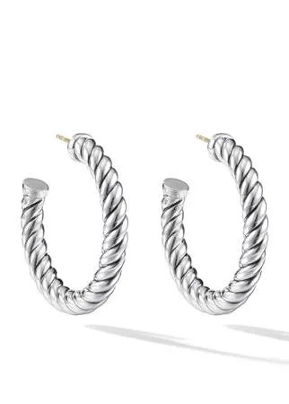 David Yurman серебряные серьги-кольца Cable Hoop