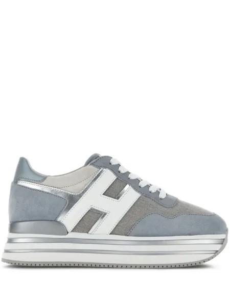 Hogan кроссовки H483 на платформе, синий