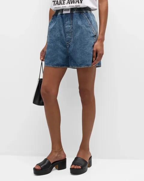 Джинсовые шорты-боксеры Moschino Jeans, цвет Multi Blue