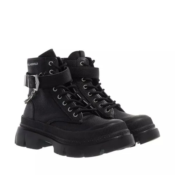 Сапоги trekka max mid lace chain boot black leather Karl Lagerfeld, черный