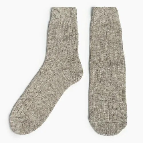 Носки Стильная шерсть, размер 37, серый, бежевый
