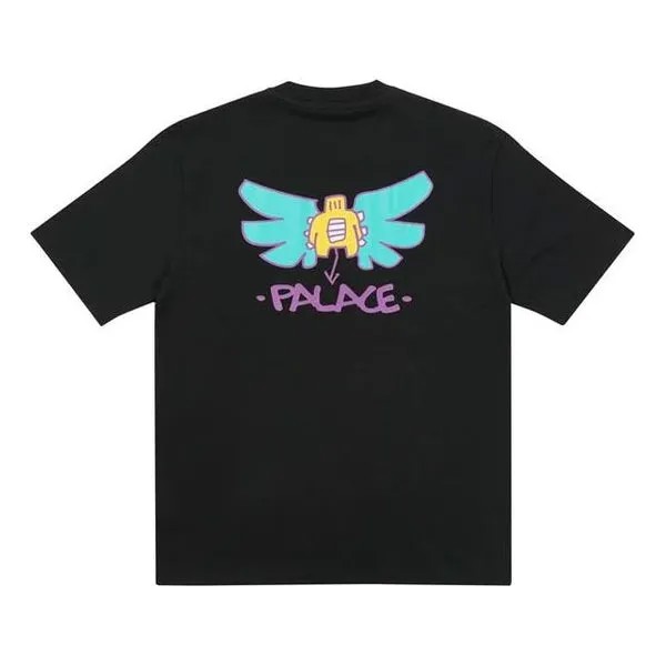 Футболка PALACE x Slap Magazine Crossover Angel Cartoon Funny Pattern Printing Short Sleeve Black T-Shirt, черный