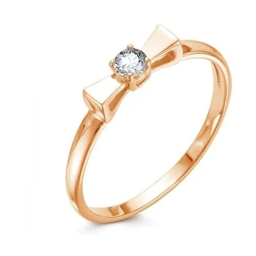 Помолвочное кольцо из красного золота с муассанитом (р-р 17) ТТЛ-ПК-3-1-1